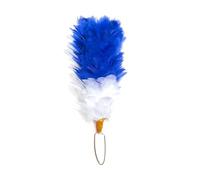 Scottish Feather Hackle for Glengarry or Balmoral Bonnet - Dual Colour 6" | Highland Dress Plume | Kilt Outfit Accessory for Pipe Band & Regimental Uniform (Blue-White)