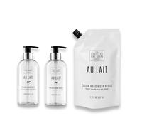Scottish Fine Soaps Au Lait Hand Wash Bundle - 1.2L Refill Pouch with 2 x 300ml Bottle (empty)