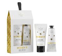 Scottish Fine Soaps | Honey B Hand Care Duo | Hand Scrub and Hand & Nail Cream Set with Acacia Honey