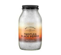 Scottish Fine Soaps Men's Grooming Thistle & Black Pepper Bath Salts 500g - Relaxing Epsom Salts with Woody Amber and Spicy Notes