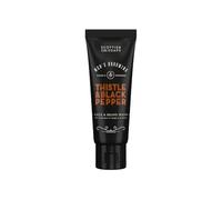 Scottish Fine Soaps Men's Grooming Thistle & Black Pepper Face & Beard Wash 75ml - Travel Size Gentle Cleanser with Lactic Acid and Spicy Amber Notes