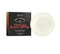 Scottish Fine Soaps Men's Grooming Thistle & Black Pepper Shave Soap Refill 100g - Moisturising Refill Soap with Bold Black Pepper Fragrance