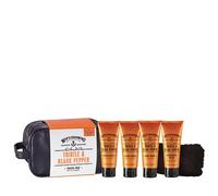 Scottish Fine Soaps - Thistle & Black Pepper Travel Bag - Contains a Body Wash, Moisturiser, Aftershave Balm and Facial Wash - Sensitive Formula - Vegan Friendly - 4 x 75ml