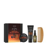 Scottish Fine Soaps Men's Grooming Thistle & Black Pepper Complete Beard Care Kit - Gift Set for Him, Beard Balm, Beard Oil, Face Wash and Comb in Set