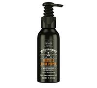Scottish Fine Soaps - Thistle & Black Pepper Moisturiser - Skin Firming Hyaluronic Acid - Natual Sweet Almond Oil - Vegan Friendly - Fully Recyclable Aluminium Bottle -100ml