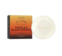 Scottish Fine Soaps Men's Grooming Thistle & Black Pepper Shampoo Bar 100g - Deep Cleansing Shampoo Bar with Oat Extract, Black Pepper, Citrus & Amber for Strengthened, Smooth Hair