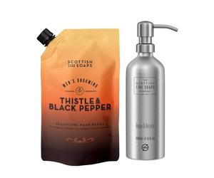 Scottish Fine Soaps Thistle & Black Pepper Wash Duo In Silver
