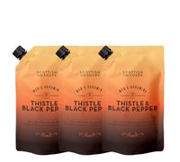 Scottish Fine Soaps TRIPLE Thistle & Black Pepper All In One Wash Refill 1.2ltr Pouch