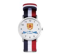 Scottish-Flag-Britain Watches for Mens Womens Analog Quartz Easy to Read Adjustable Nylon Strap