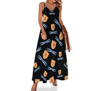 Scottish Flag Britain Women's Maxi Dress Summer Casual Sundress with Spaghetti Strap for Beach Multicolor