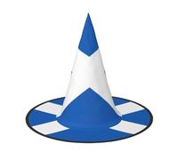 Scottish Flag Halloween Witches Hats Witch Headbands Wizard Hat Costume Accessories Cosplay for Party Masquerade Foldable 3 PCS