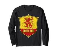 Scottish Flag Lion Rampant Emblem Scotland Banner Distressed Long Sleeve T-Shirt