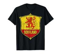 Scottish Flag Lion Rampant Emblem Scotland Banner Distressed T-Shirt