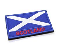 Scottish Flag Patch w Hook and Loop Fixing Scotland Embroidered Fabric Patches Emblem Army Airsoft Tactical Badges