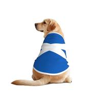 Scottish Flag Print Dog T-Shirt - Casual Summer Pet Top Lightweight Dog Clothes Apparel for Medium Large Dogs