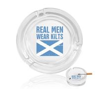 Scottish Flag Real Men Wear Kilts Glass Ashtrays for Cigarettes Ash Tray Ashtray Home Office Indoor Outdoor Decoration