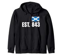 Scottish Flag Scotland Est. 843 Unisex Hooded Sweatshirt Zip Hoodie