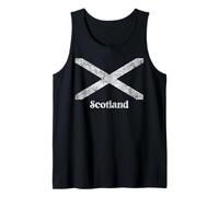 Scottish Flag Scotland Saltire St. Andrew's Cross Distressed Tank Top