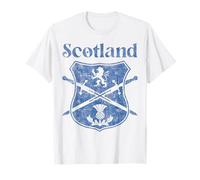 Scottish Flag Shield Lion Rampant Thistle Vintage Scotland T-Shirt