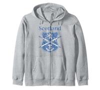 Scottish flag shield lion rampant thistle vintage Scotland Zip Hoodie
