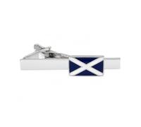 Scottish Flag Tie Bar for Men - Onyx Art TB22 Saltire Tie Clip, Scotland Gift, Formal Suit Accessory for Weddings and Business Wear