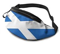 Scottish Flag Waist Bag with Headphone Hole Fanny Pack Adjustable Sling Pocket Unisex Running Belt Bag for Hiking Cycling Sports