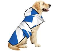 Scottish Flag Waterproof Dog Raincoat And Rain Jacket For Small Medium Large Dogs With Reflective Stripes And Adjustable Belly Strap