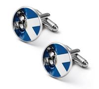 Scottish Flag with Lion Elegant Men’s Cufflinks Lightweight Alloy Cuff Links Clothing Accessories for Shirts Formal 2.0cm