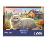 Scottish Fold 1000 Piece Jigsaw Puzzle For Adults Family Challenge Toys Stress Relief Puzzle Exercise The Memory of The Brain for Adults And Kids, Age 12 Years Up 70x50cm/1000pcs