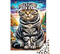 Scottish Fold 1000 Piece Jigsaw Puzzle for Family - Fun Challenge for Adults & Kids, A Great Gift And Interactive Home Decor Project 70x50cm/1000pcs