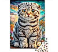 Scottish Fold 1000 Piece Jigsaw Puzzle with Whimsical Design - A Charming Challenge for Adults And Kids Age 14 Years Up38x26cm/1000pcs