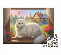 Scottish Fold 1000 Pieces Jigsaw Puzzles for Adults Jigsaws Challenging Game Family Challenging Educational Games Home Decoration for Adults Gifts Ideas 1000pcs (75x50cm)