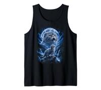 Scottish Fold Cat Howling at the Moon 90s Art Tank Top