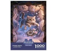 Scottish Fold Cat Jigsaw Puzzles 1000 Pieces Challenge Game for Adults,Fantasy Elements Impossible Jigsaw 1000 Pieces Educational Games for Adults Or Families 70x50cm/1000pcs