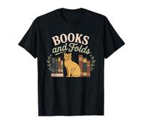 Scottish Fold Cat Mom Reading Books Cozy Illustration Book T-Shirt