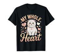 Scottish Fold Cat Mom Watercolor Portrait Soft Art Style T-Shirt