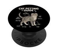 Scottish Fold Cat Petting Guide Funny Cat Lover PopSockets Adhesive PopGrip