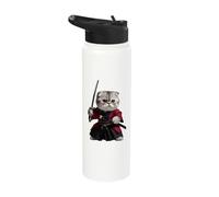 Scottish Fold Cat Samurai Stainless Steel Insulated Water Bottle