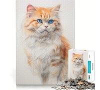 Scottish Fold Cat Sketch 1000 Piece Jigsaw Puzzles for Adults Mind Skill Toy Casual Relax Design Assembly Art Collection Piece (38x26cm)