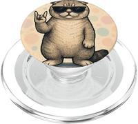 Scottish Fold Cat Sunglasses Rock Music Funny Retro PopSockets PopGrip for MagSafe