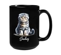 Scottish Fold Cat Travel Mug Durable Drinking Cup Ceramic Tea Cup Fun Gifts Foe Birthdays Anniversary Celebration Valentine's Day 330Ml