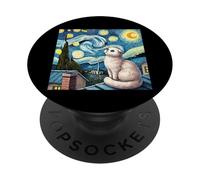 Scottish Fold Cat Under Starry Night Sky PopSockets Adhesive PopGrip