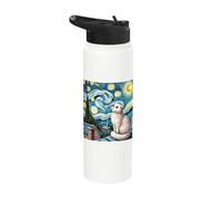 Scottish Fold Cat Under Starry Night Sky Stainless Steel Insulated Water Bottle