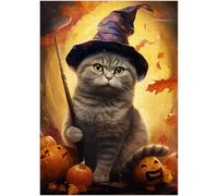 Scottish Fold Cat Wizard Puzzles 1000 Pieces for Adults - Gift for Scottish Fold Cat Owner - Funny Challenging Jigsaw Puzzle Perfect for Game Nights