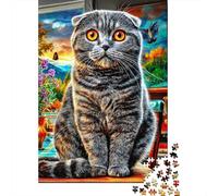 Scottish Fold Jigsaw Puzzle for Adults And Teenagers, Impossible 1000 Piece Puzzle,Family Fun Activity, Challenging Puzzle Game 38x26cm/1000pcs