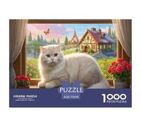 Scottish Fold Jigsaw Puzzles Puzzle for Adults Kids. 1000 Piece Impossible Challenge Toy Educational Games Home Decoration for Educational Games Gifts 1000pcs (75x50cm)