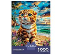 Scottish Fold Puzzle 1000 Piece Impossible Puzzle for Adults, Family Activity & Challenging Toy 52x38cm/1000pcs