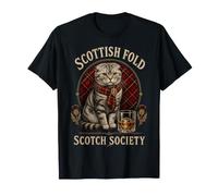 Scottish Fold Scotch Society Vintage Whisky Cat T-Shirt
