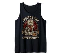 Scottish Fold Scotch Society Vintage Whisky Cat Tank Top