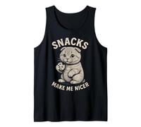 Scottish Fold Snacks Make Me Nicer Cute Cat Humor Tank Top